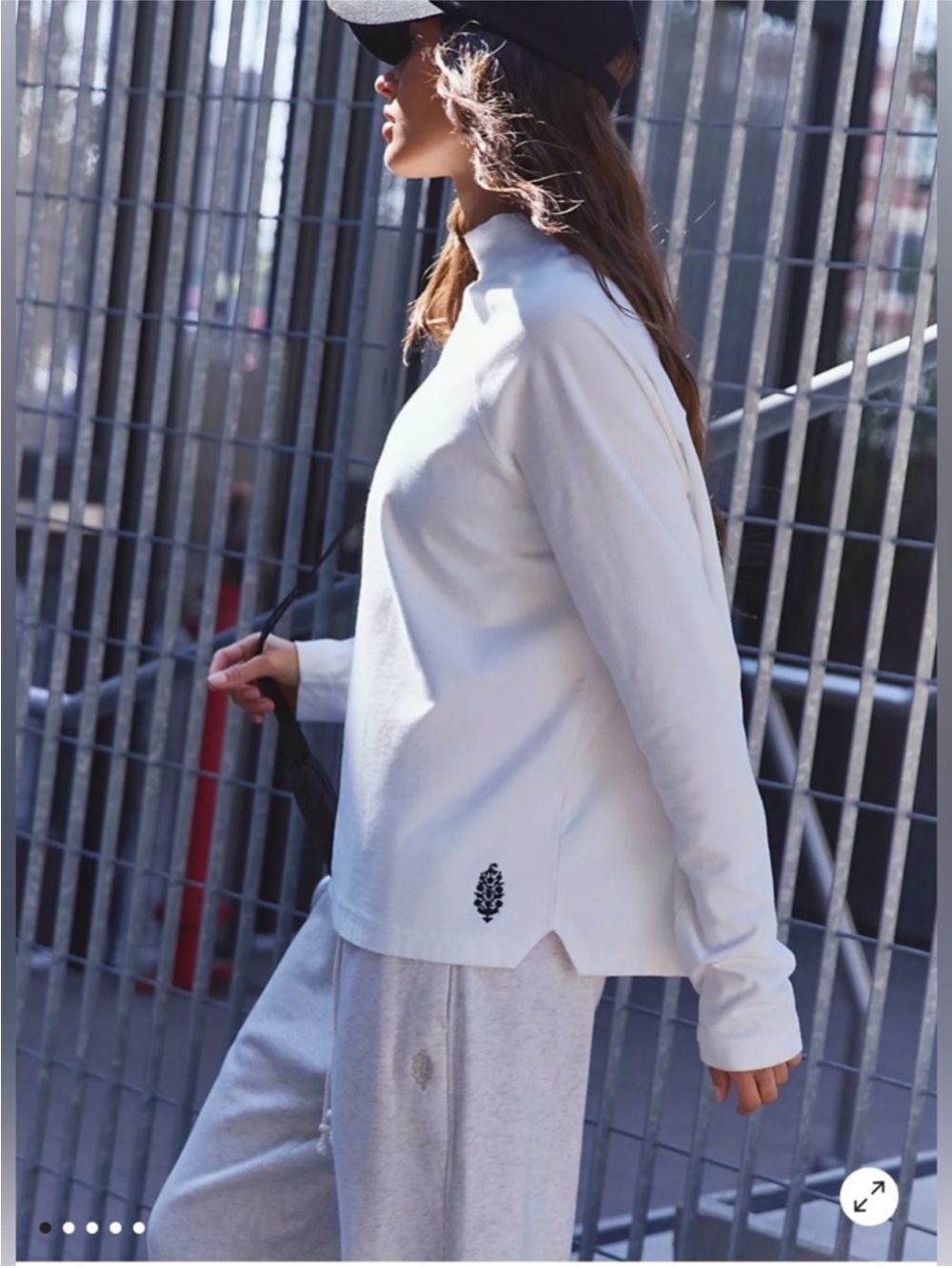 Free People Movement Restoration Layer , Long Sleeve White Crewneck Top - Picture 5 of 11